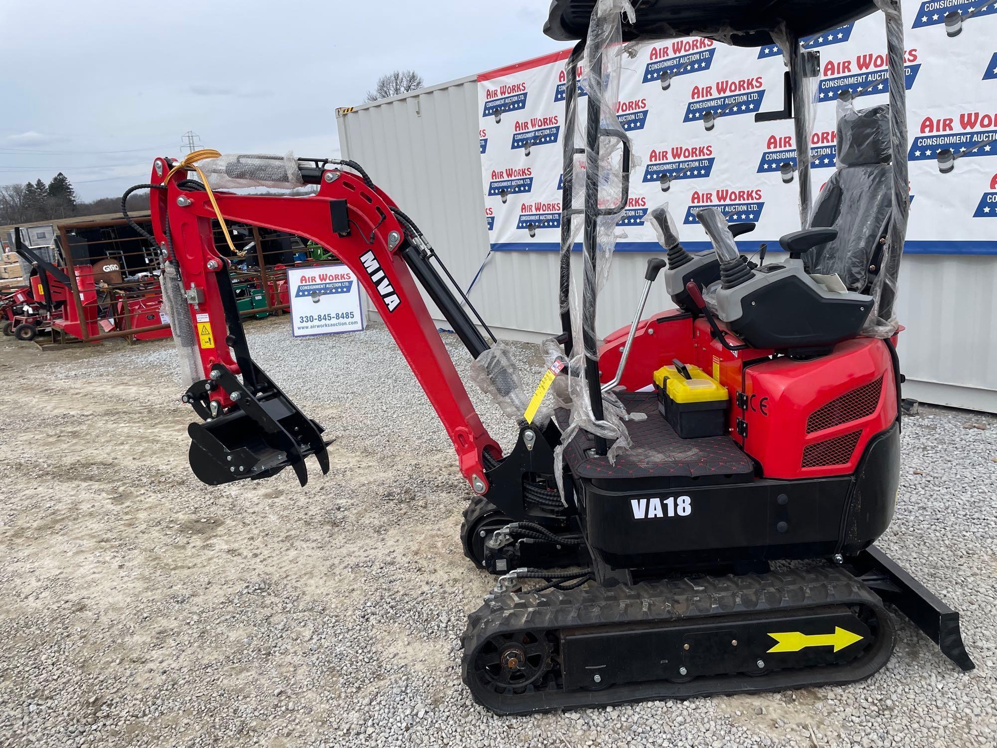Miva Model VA18 Mini Track Excavator, Unused 0hrs, SN# VA18240915