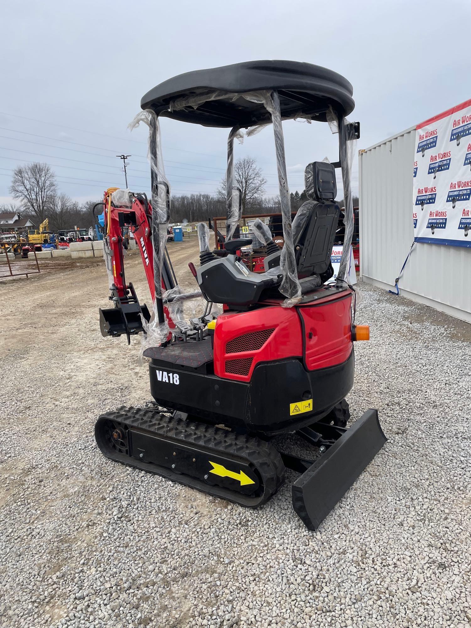 Miva Model VA18 Mini Track Excavator, Unused 0hrs, SN# VA18240915