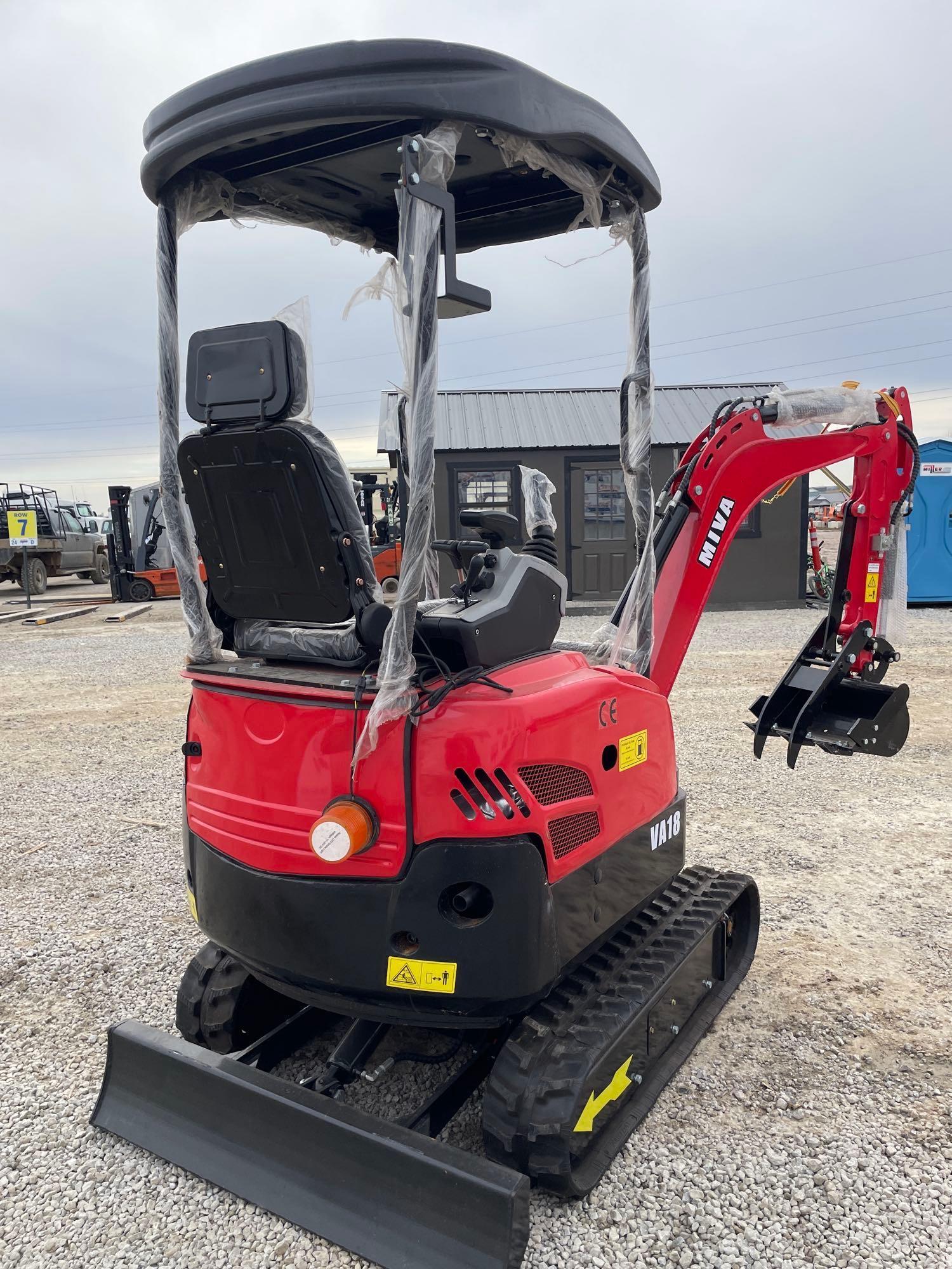 Miva Model VA18 Mini Track Excavator, Unused 0hrs, SN# VA18240915