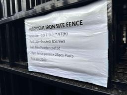 Wrought Iron Site Fence 10 Ft. wide by 7 Ft. Tall 22 pcs.