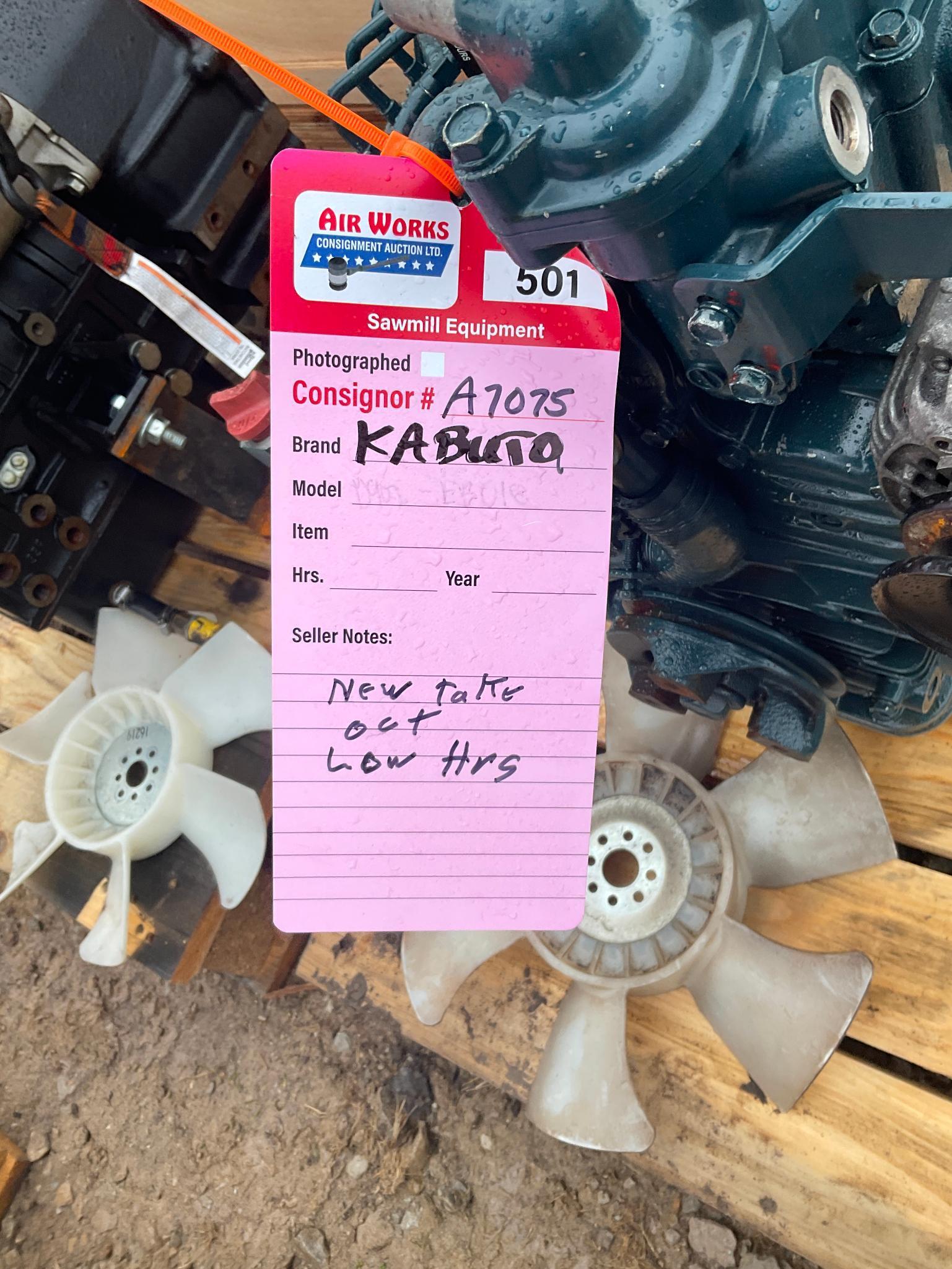 Kubota D902 Diesel 3 cyl. fan to flywheel new take out