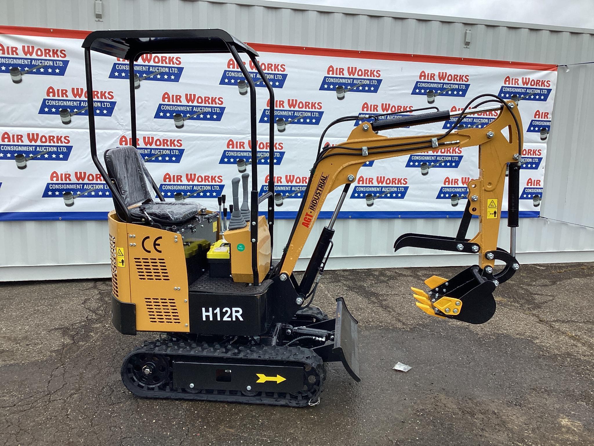 New Unused AGT Model H12R Mini Excavator, Gas Engine, 14" Digging Bucket, Dozer Blade