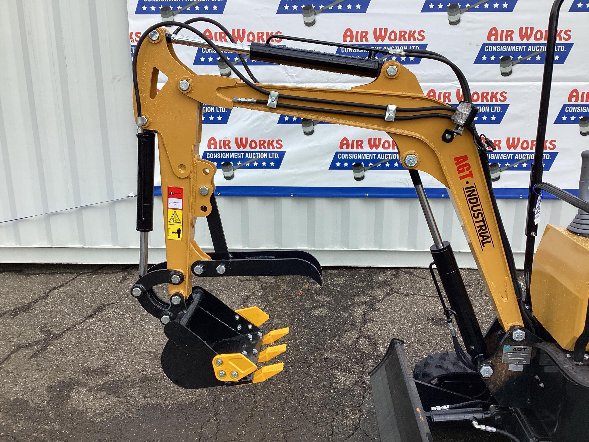 New Unused AGT Model H12R Mini Excavator, Gas Engine, 14" Digging Bucket, Dozer Blade