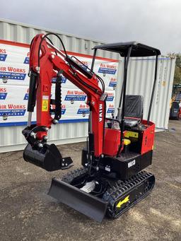 New Unused MIVA Model VA13 Mini Excavator, 13.5 Hp Gas Engine, Dozer Blade, Aux, Hydraulics