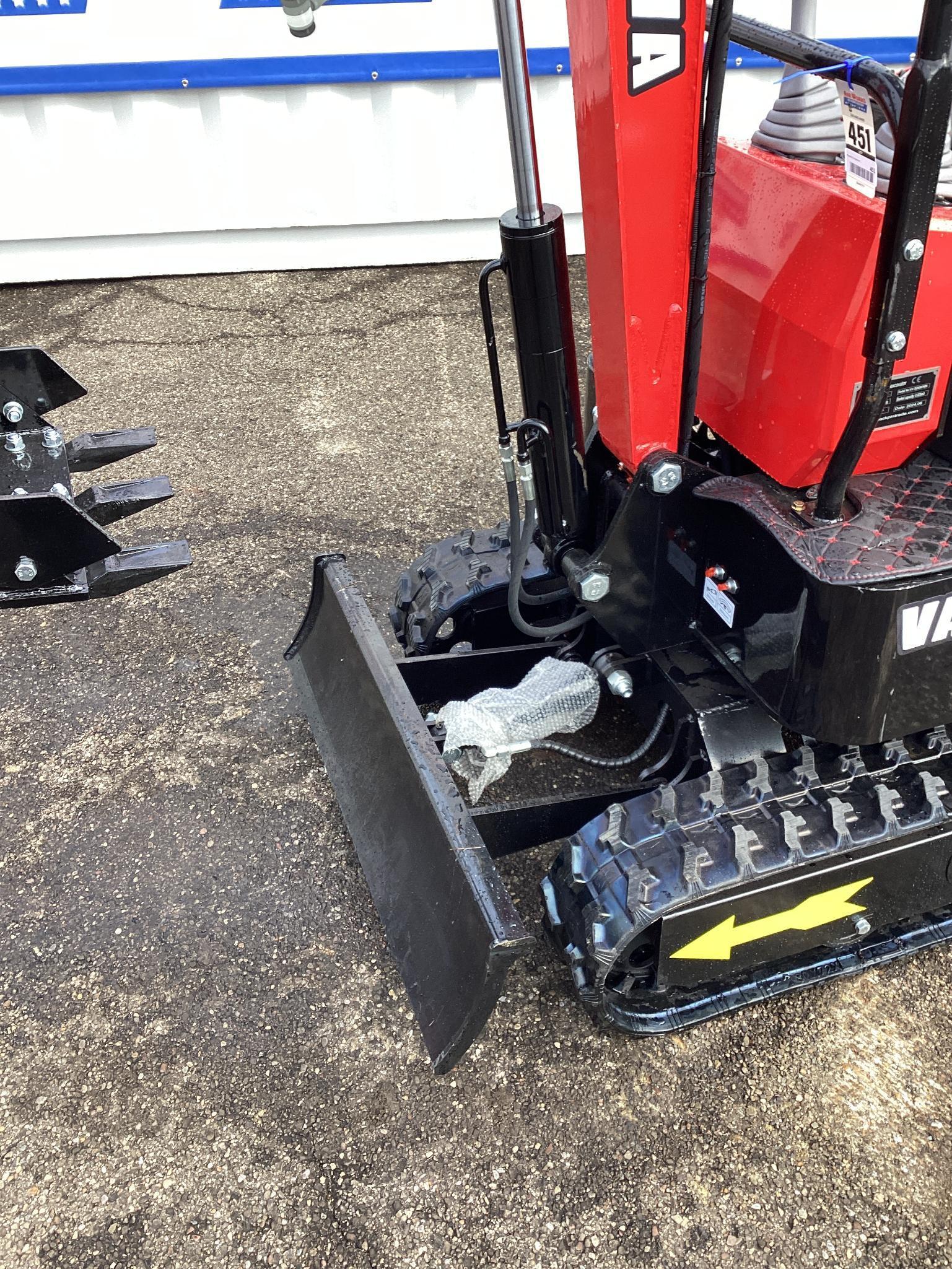 New Unused MIVA Model VA13 Mini Excavator, 13.5 Hp Gas Engine, Dozer Blade, Aux, Hydraulics