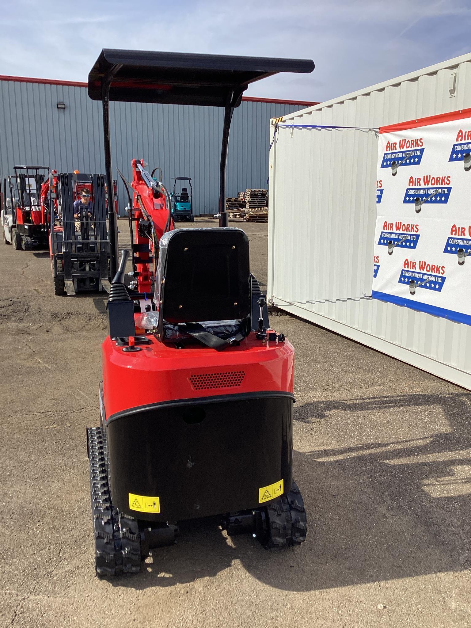 New Unused MIVA Model VA13E Mini Excavator, 13.5 Hp Gas Engine, Dozer Blade, 16" Bucket, Aux Hyd.