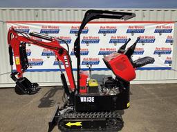 New Unused MIVA Model VA13E Mini Excavator, 13.5 Hp Gas Engine, Dozer Blade, 16" Bucket, Aux Hyd.