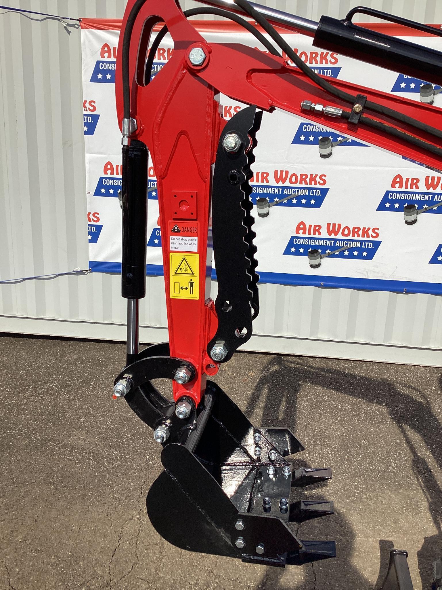 New Unused MIVA Model VA13E Mini Excavator, 13.5 Hp Gas Engine, Dozer Blade, 16" Bucket, Aux Hyd.