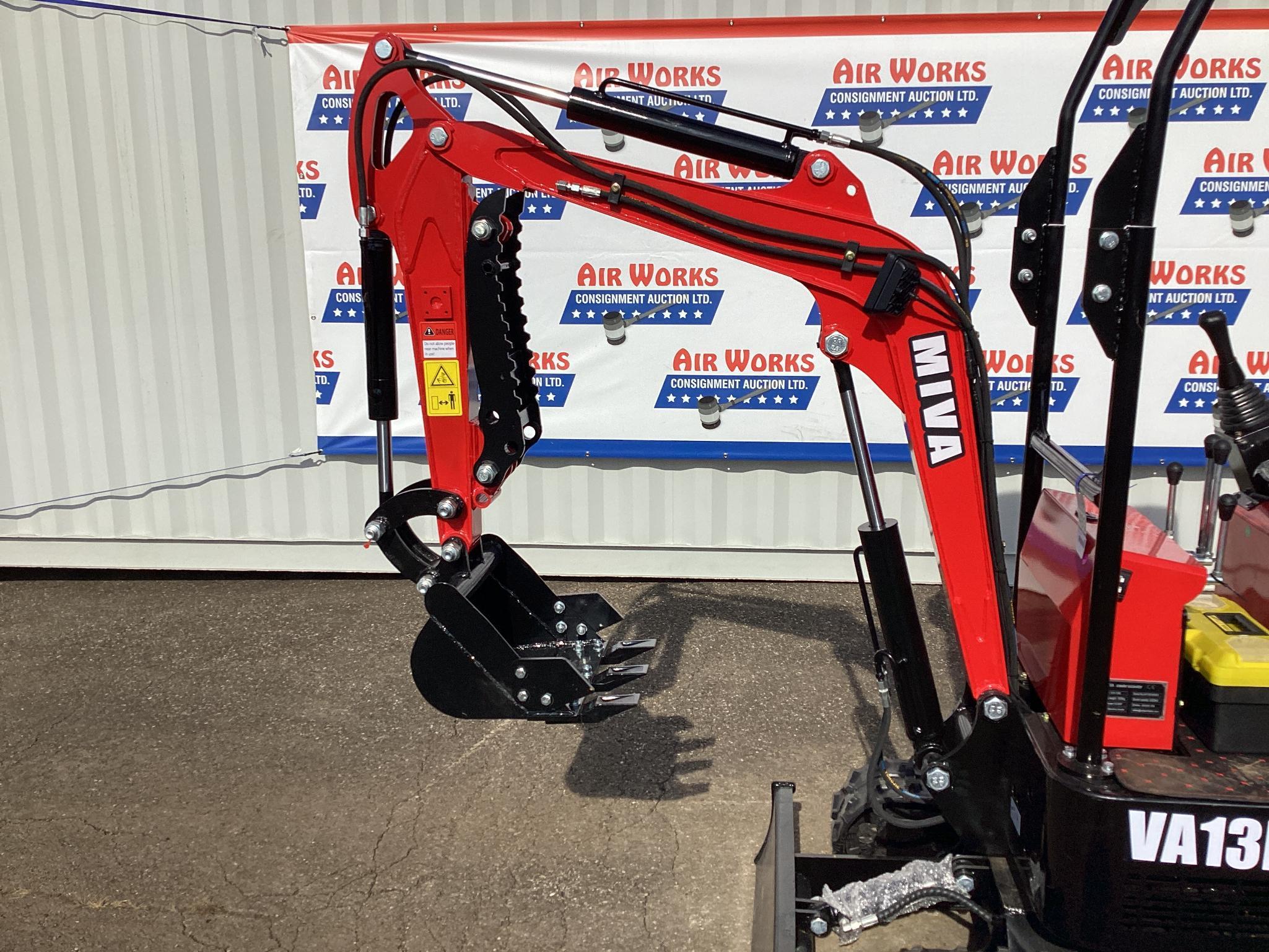 New Unused MIVA Model VA13E Mini Excavator, 13.5 Hp Gas Engine, Dozer Blade, 16" Bucket, Aux Hyd.