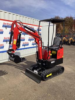 New Unused MIVA Model VA13 Mini Excavator, 13.5 Hp Gas Engine, Dozer Blade, 16" Bucket, Aux Hyd.