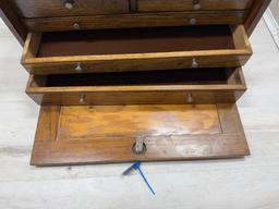 NATIONAL TOOL & CHEST Co. MACHINIST CHEST, 8 OAK DRAWERS