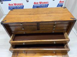 NATIONAL TOOL & CHEST Co. MACHINIST CHEST, 8 OAK DRAWERS