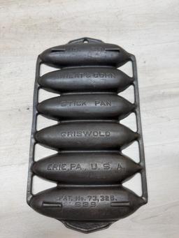 Griswold No. 28 Cast Iron Wheat and Corn stick pan