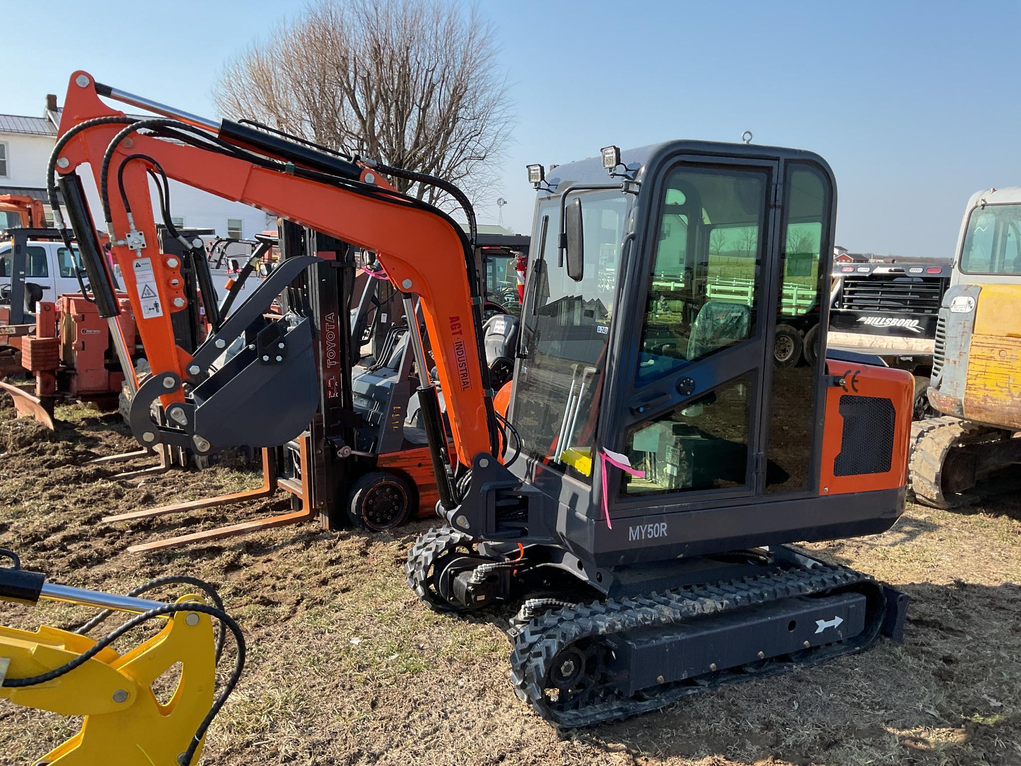 (Inv.42309) New Unused 2024 Agt MY50R Mini Excavator, Swing Boom, Enclosed Cab SN# MY50R2024X0000087