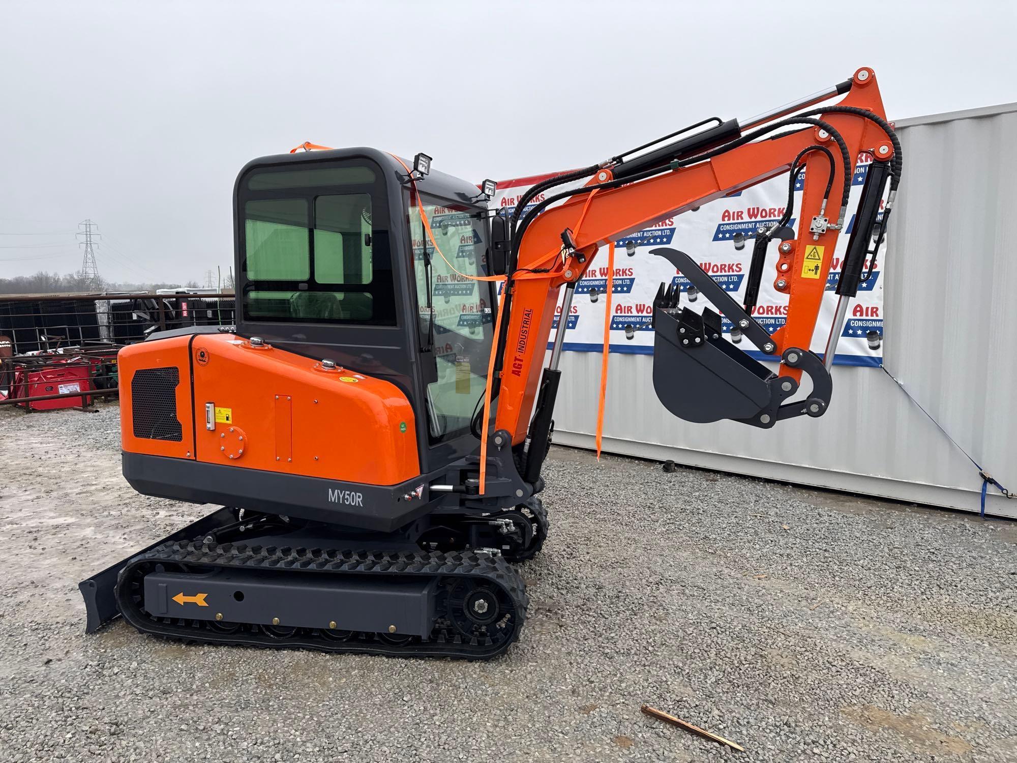 (Inv.42309) New Unused 2024 Agt MY50R Mini Excavator, Swing Boom, Enclosed Cab SN# MY50R2024X0000087