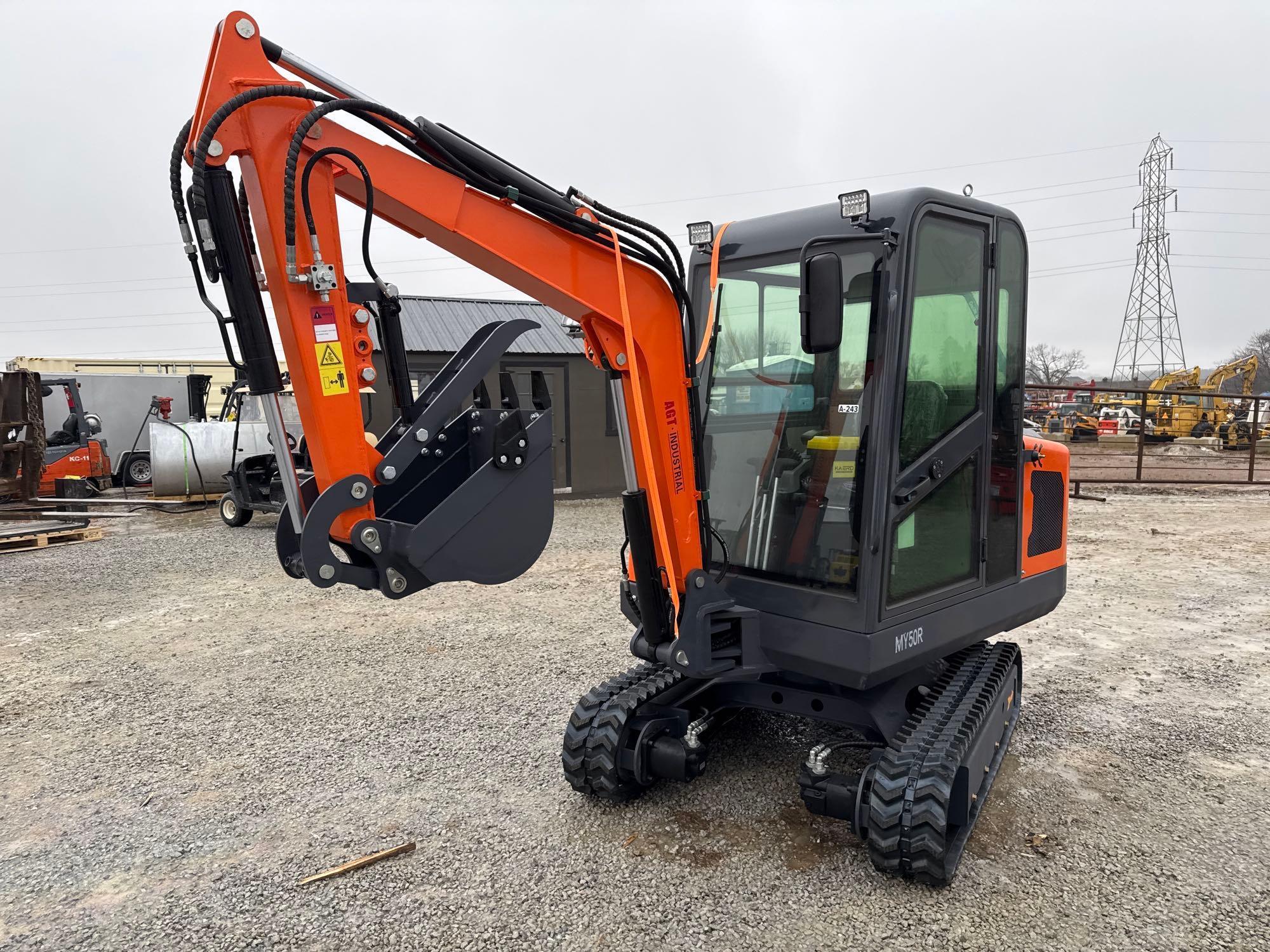 (Inv.42309) New Unused 2024 Agt MY50R Mini Excavator, Swing Boom, Enclosed Cab SN# MY50R2024X0000087