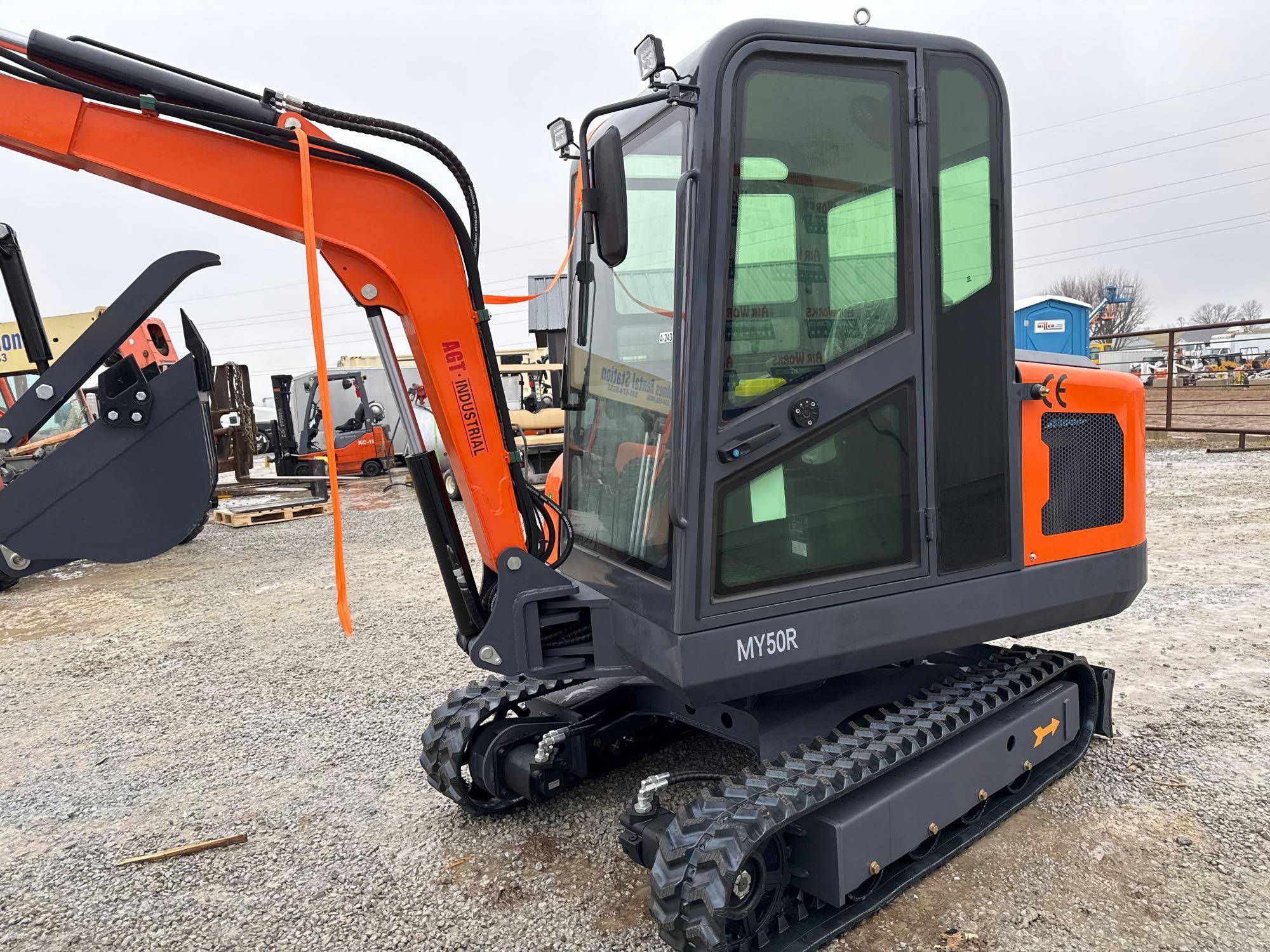 (Inv.42309) New Unused 2024 Agt MY50R Mini Excavator, Swing Boom, Enclosed Cab SN# MY50R2024X0000087