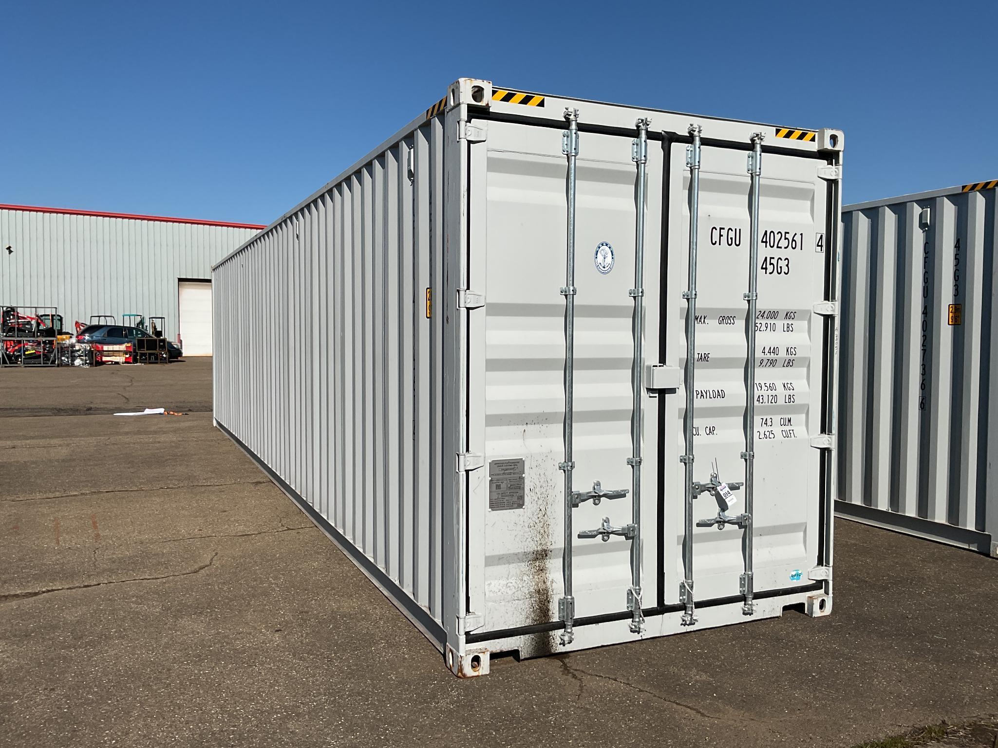 New 1 Trip 40' High Cube Multi Door Shipping Container, 1 End and 4 Side Opening Doors