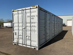 New 1 Trip 40' High Cube Multi Door Shipping Container, 1 End and 4 Side Opening Doors