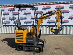 New Unused AGT Model MX12R Mini Excavator, 13.5 Hp Gas Engine, Blade, Bucket, Pilot Controls