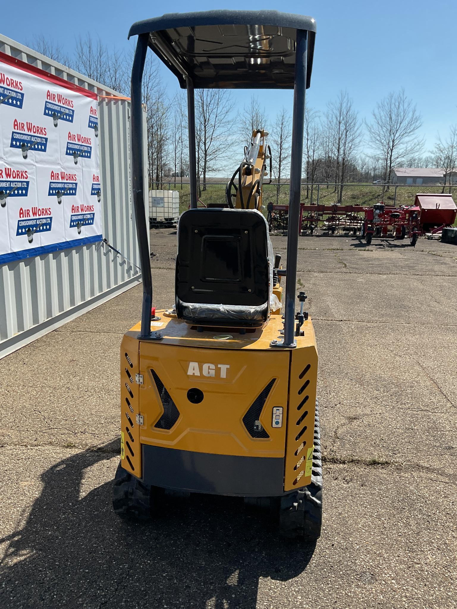New Unused AGT Model MX12R Mini Excavator, 13.5 Hp Gas Engine, Blade, Bucket, Pilot Controls