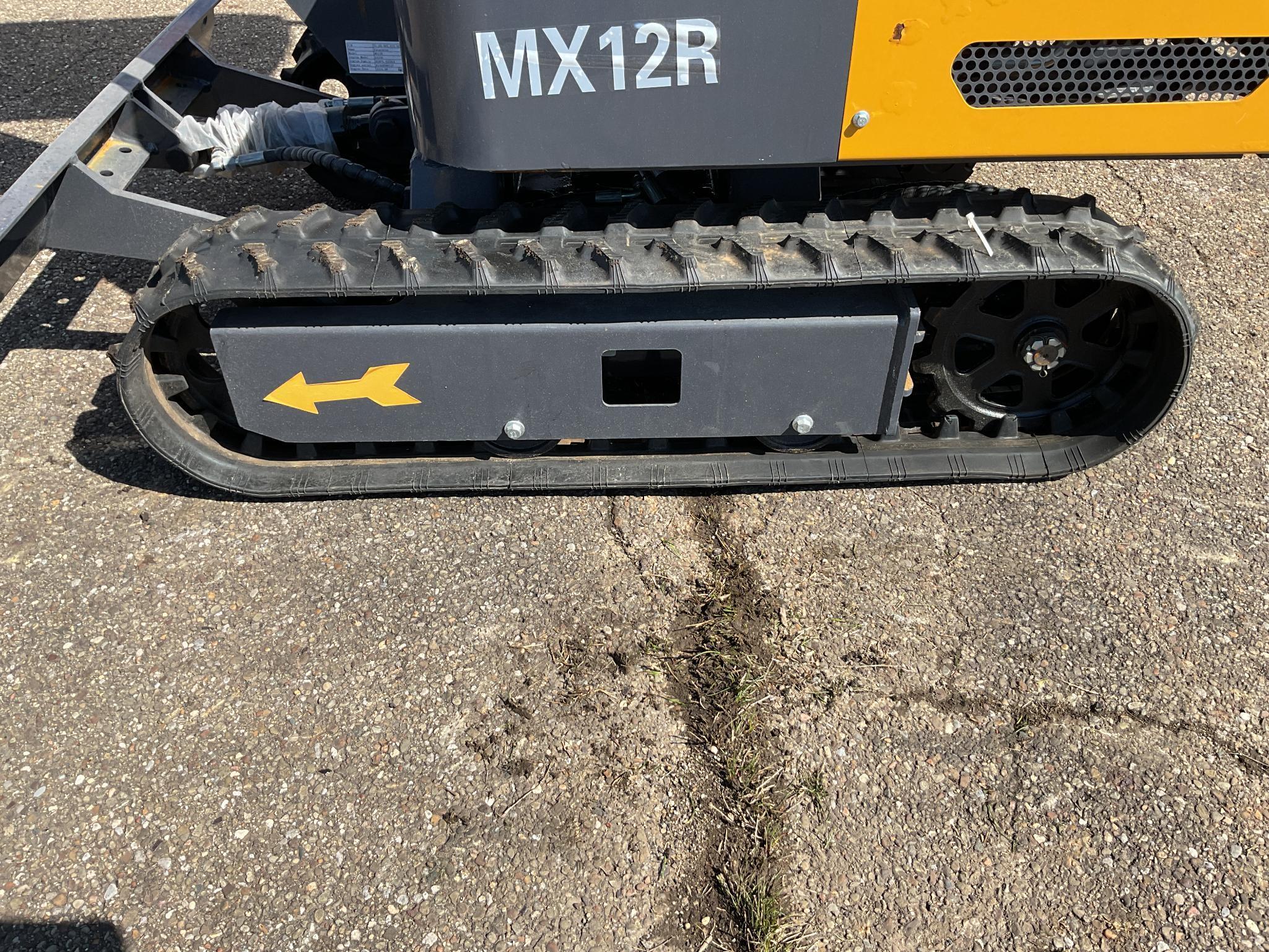 New Unused AGT Model MX12R Mini Excavator, 13.5 Hp Gas Engine, Blade, Bucket, Pilot Controls