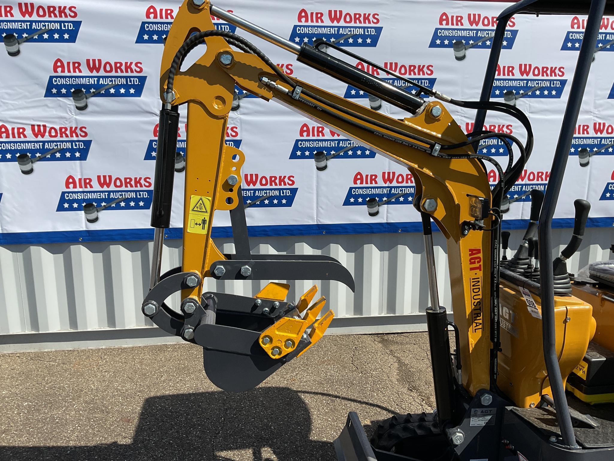 New Unused AGT Model MX12R Mini Excavator, 13.5 Hp Gas Engine, Blade, Bucket, Pilot Controls