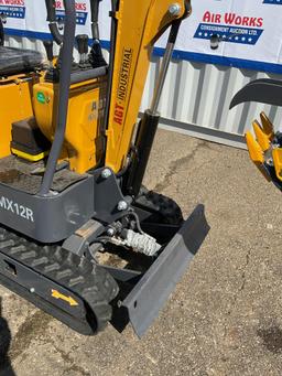 New Unused AGT Model MX12R Mini Excavator, 13.5 Hp Gas Engine, Blade, Bucket, Pilot Controls