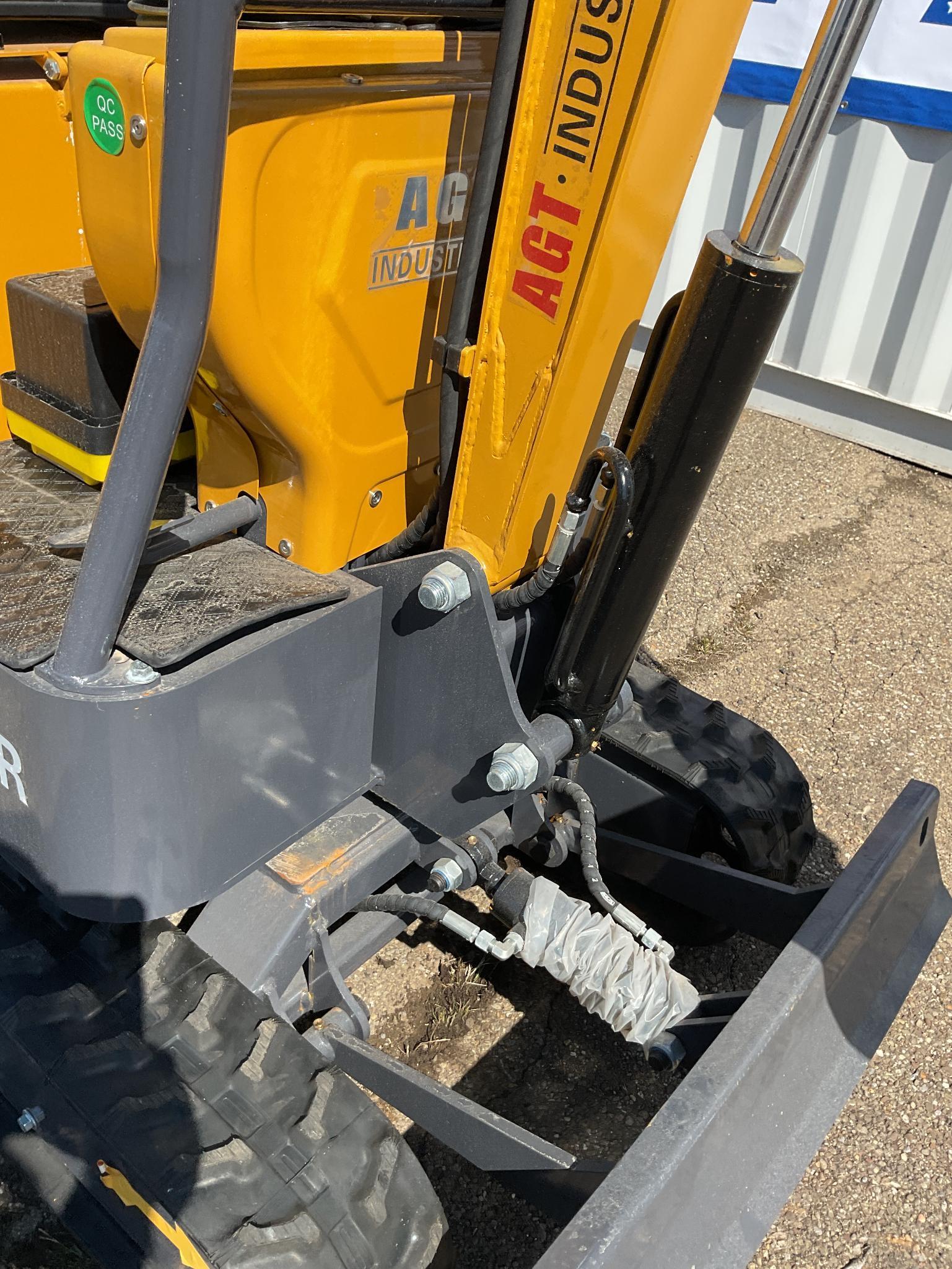 New Unused AGT Model MX12R Mini Excavator, 13.5 Hp Gas Engine, Blade, Bucket, Pilot Controls