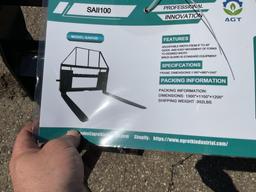 New Unused AGT Model SAII100 Quick Attach Pallet Skid Loader Attachment