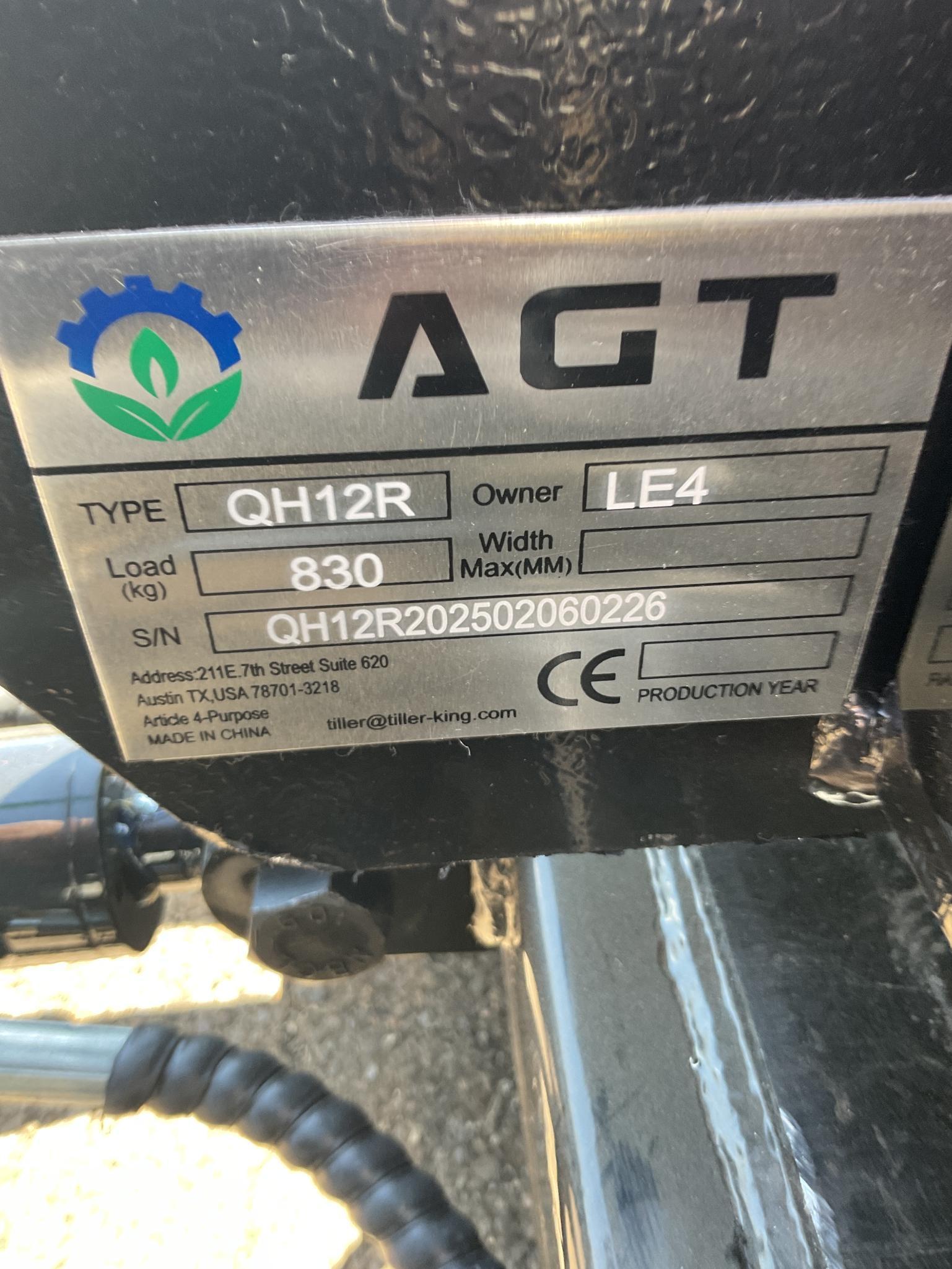 New Unused AGT Model QH12R Mini Excavator, Rubber Tracks, 13.5 Hp gas Engine, Manual Thumb, Blade