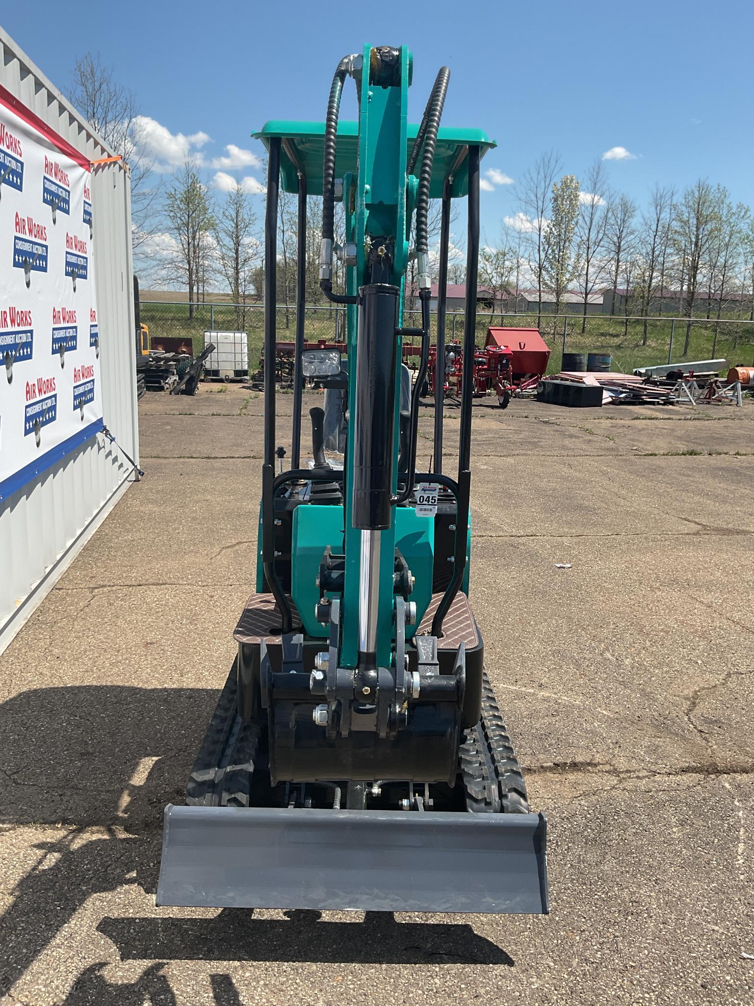 New Unused AGT Model QH12R Mini Excavator, Rubber Tracks, 13.5 Hp gas Engine, Manual Thumb, Blade