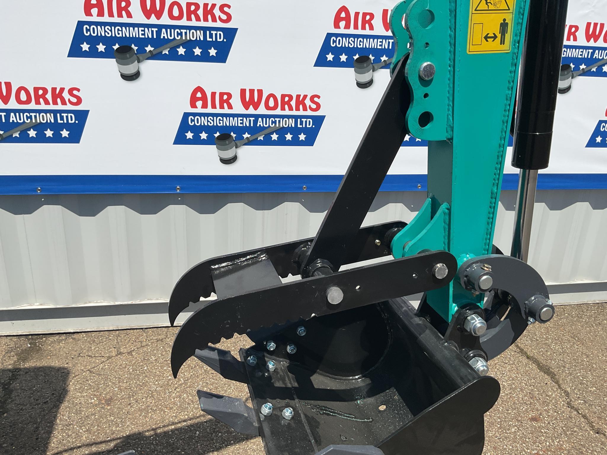 New Unused AGT Model QH12R Mini Excavator, Rubber Tracks, 13.5 Hp gas Engine, Manual Thumb, Blade
