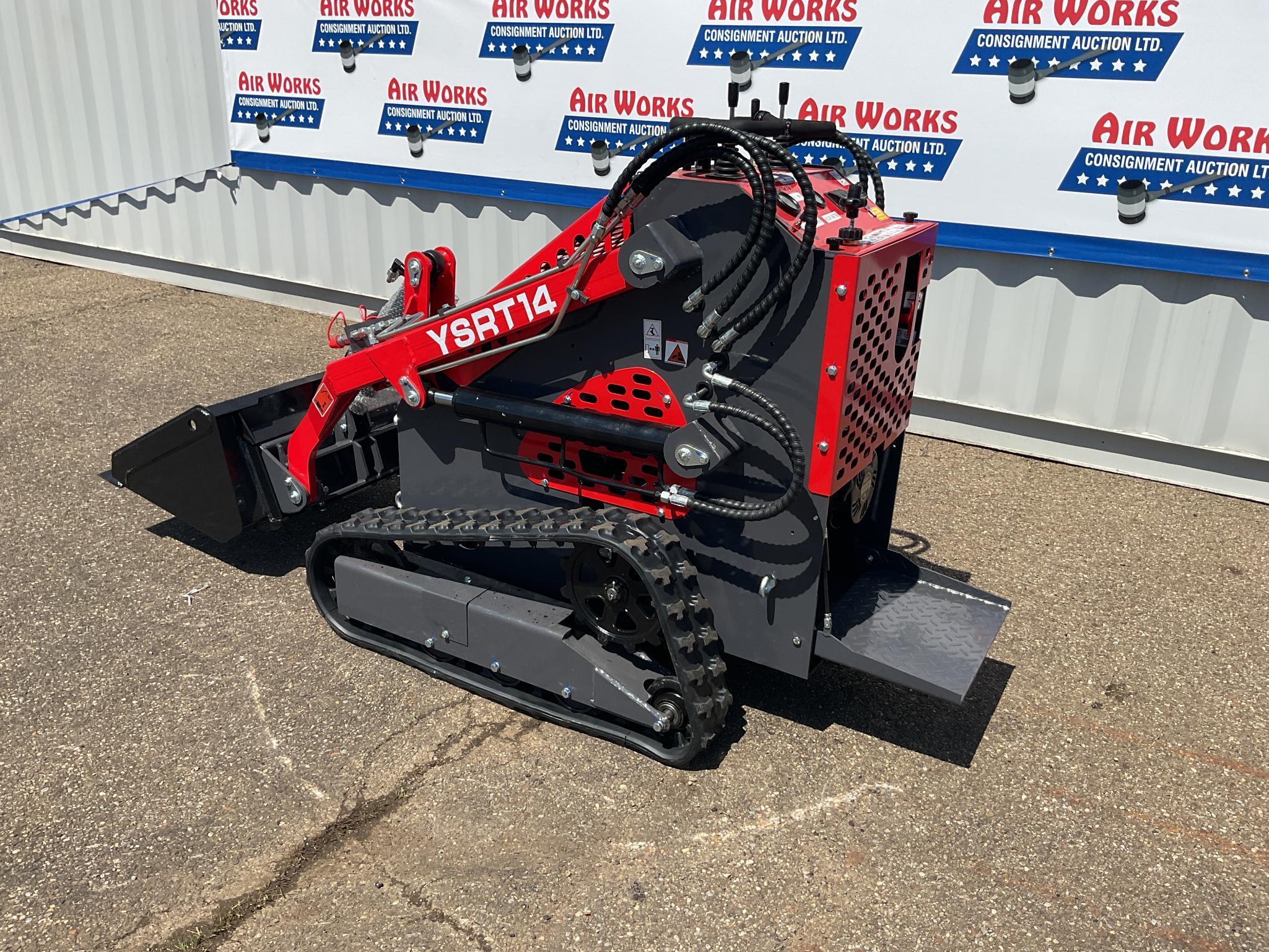 New Unused AGT Model YSRT14 Compact Track Loader, 13.5 Hp Gas Engine Bucket, Aux. Hyd, Rubber Tracks