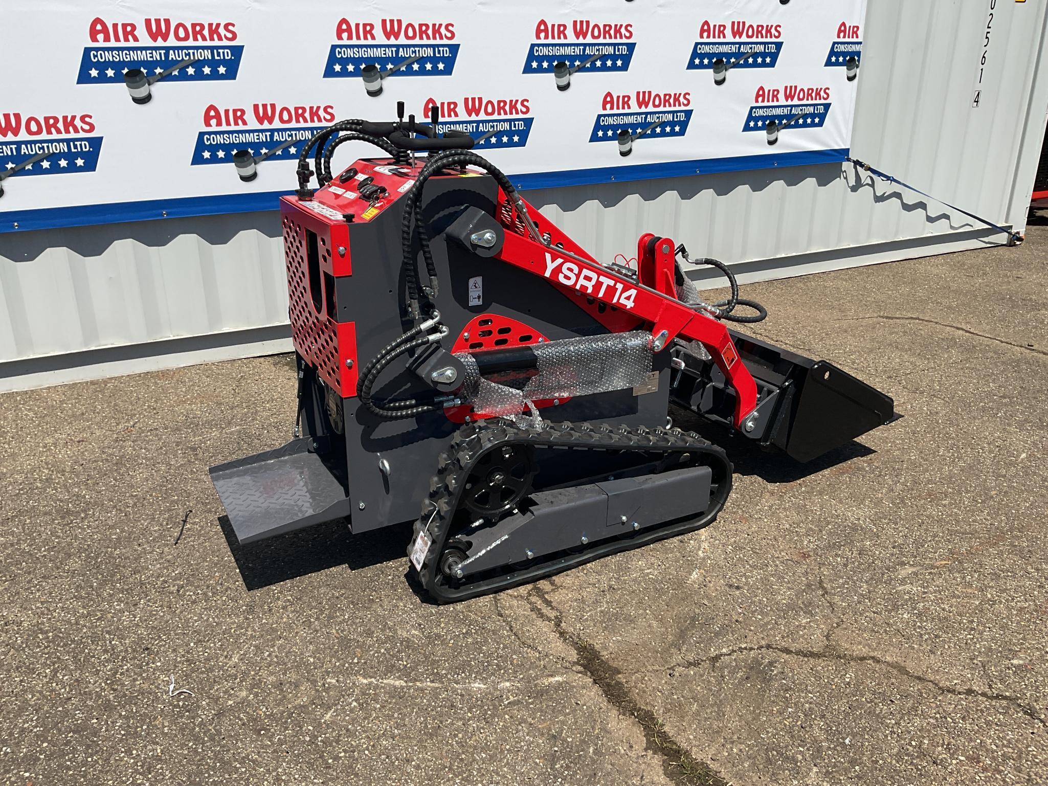 New Unused AGT Model YSRT14 Compact Track Loader, 13.5 Hp Gas Engine Bucket, Aux. Hyd, Rubber Tracks