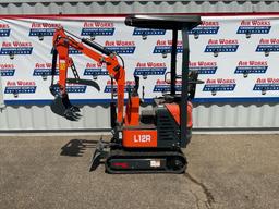 New Unused AGT Model L12R Mini Excavator, 14" Digging Bucket, Blade, 13.5 Gas Engine, Aux. Hyd.