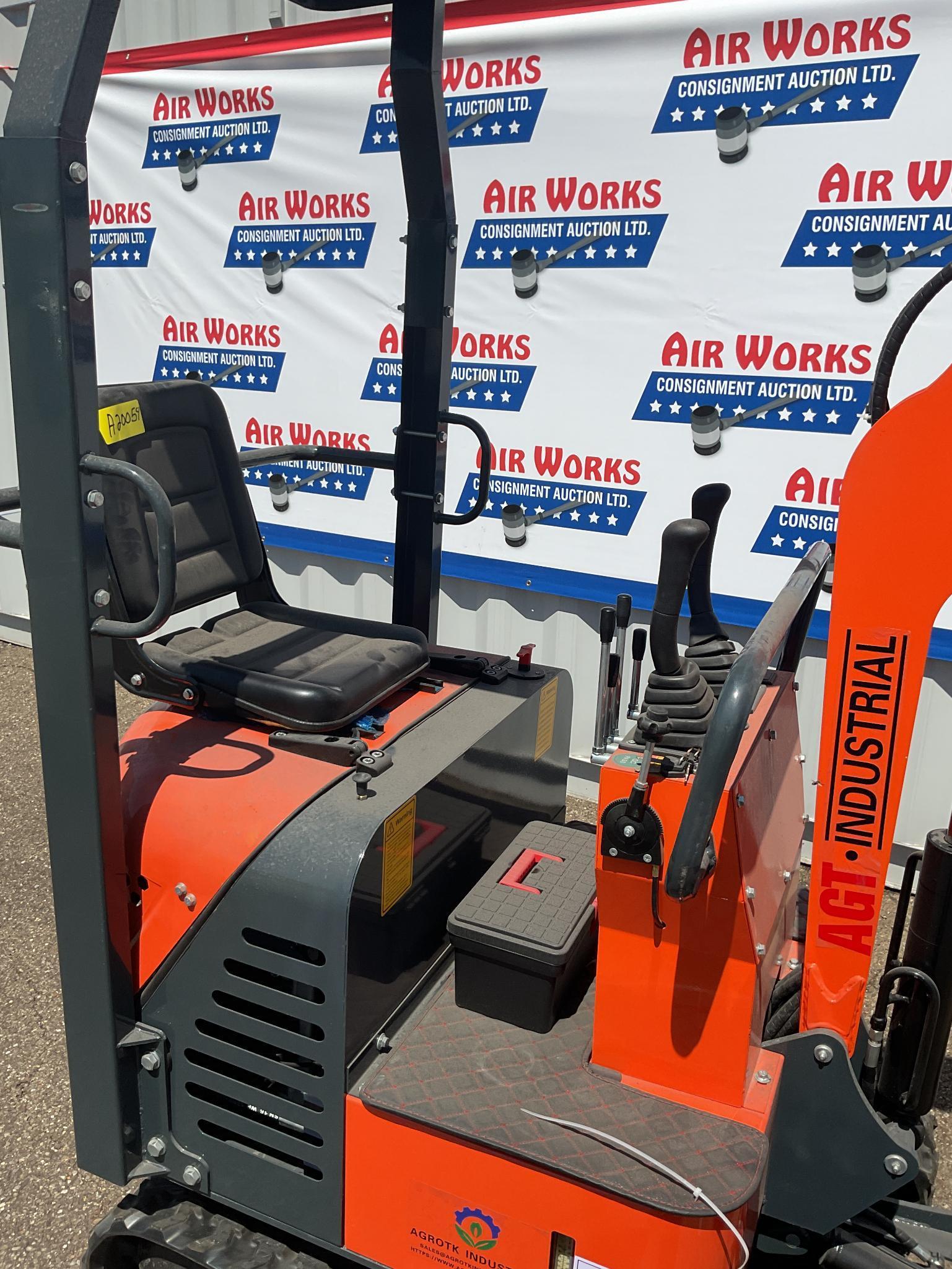 New Unused AGT Model L12R Mini Excavator, 14" Digging Bucket, Blade, 13.5 Gas Engine, Aux. Hyd.