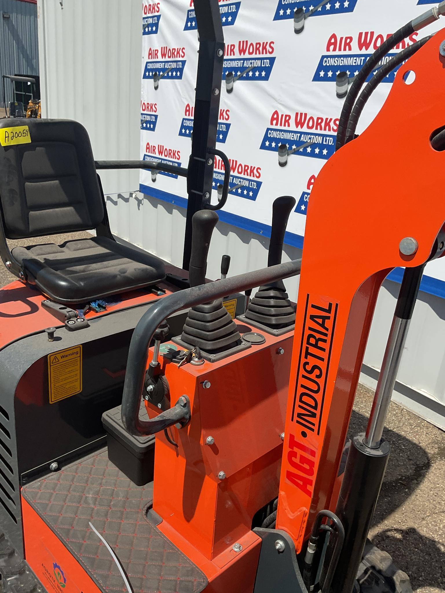 New Unused AGT Model L12R Mini Excavator, 14" Digging Bucket, Blade, 13.5 Gas Engine, Aux. Hyd.