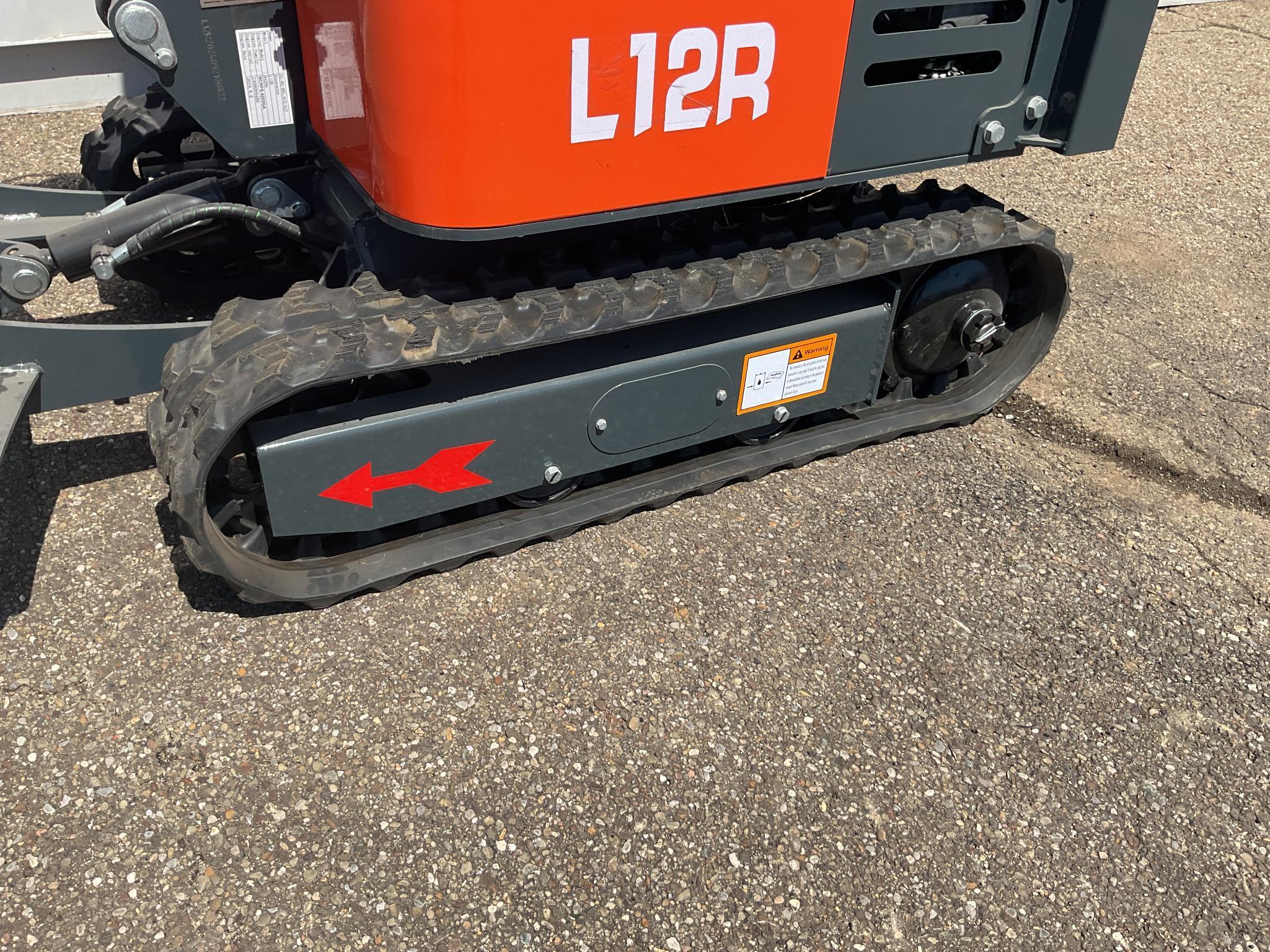 New Unused AGT Model L12R Mini Excavator, 14" Digging Bucket, Blade, 13.5 Gas Engine, Aux. Hyd.