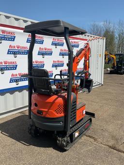 New Unused AGT Model L12R Mini Excavator, 14" Digging Bucket, Blade, 13.5 Gas Engine, Aux. Hyd.