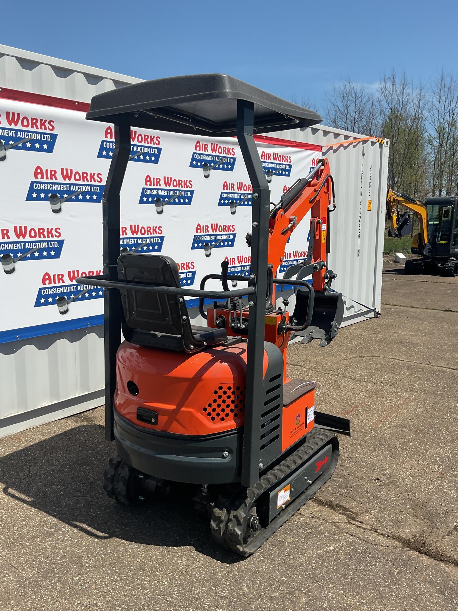 New Unused AGT Model L12R Mini Excavator, 14" Digging Bucket, Blade, 13.5 Gas Engine, Aux. Hyd.