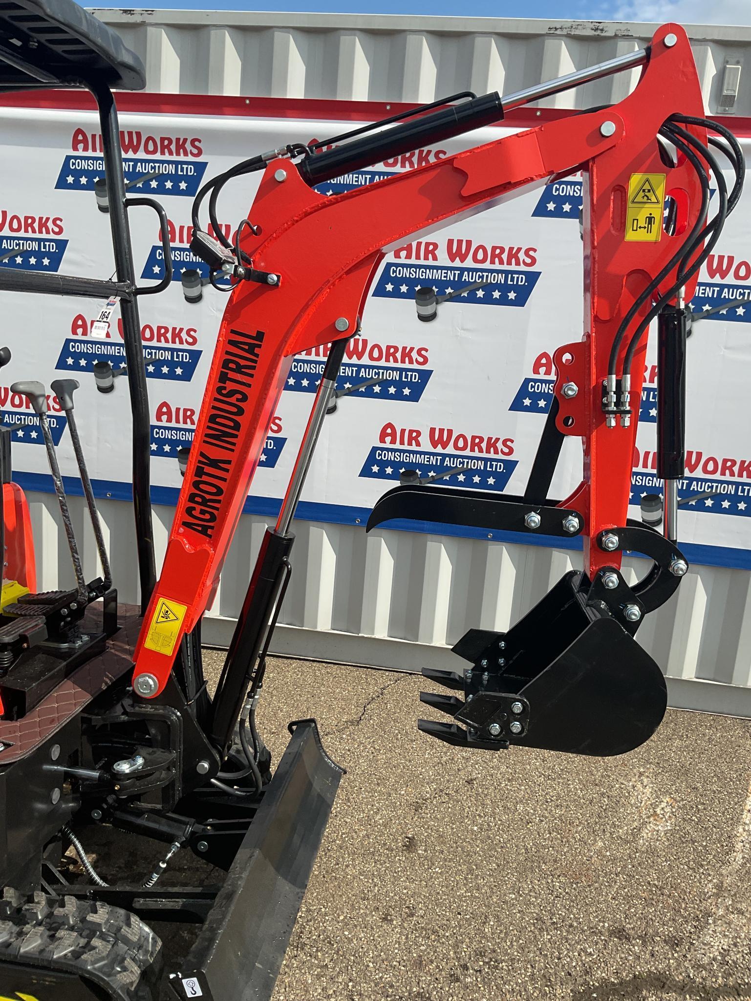 New Unused AGT Model YNT18 Mini Excavator, Yanmar Diesel Engine, Swing Boom, Manual Thumb, Aux. Hyd