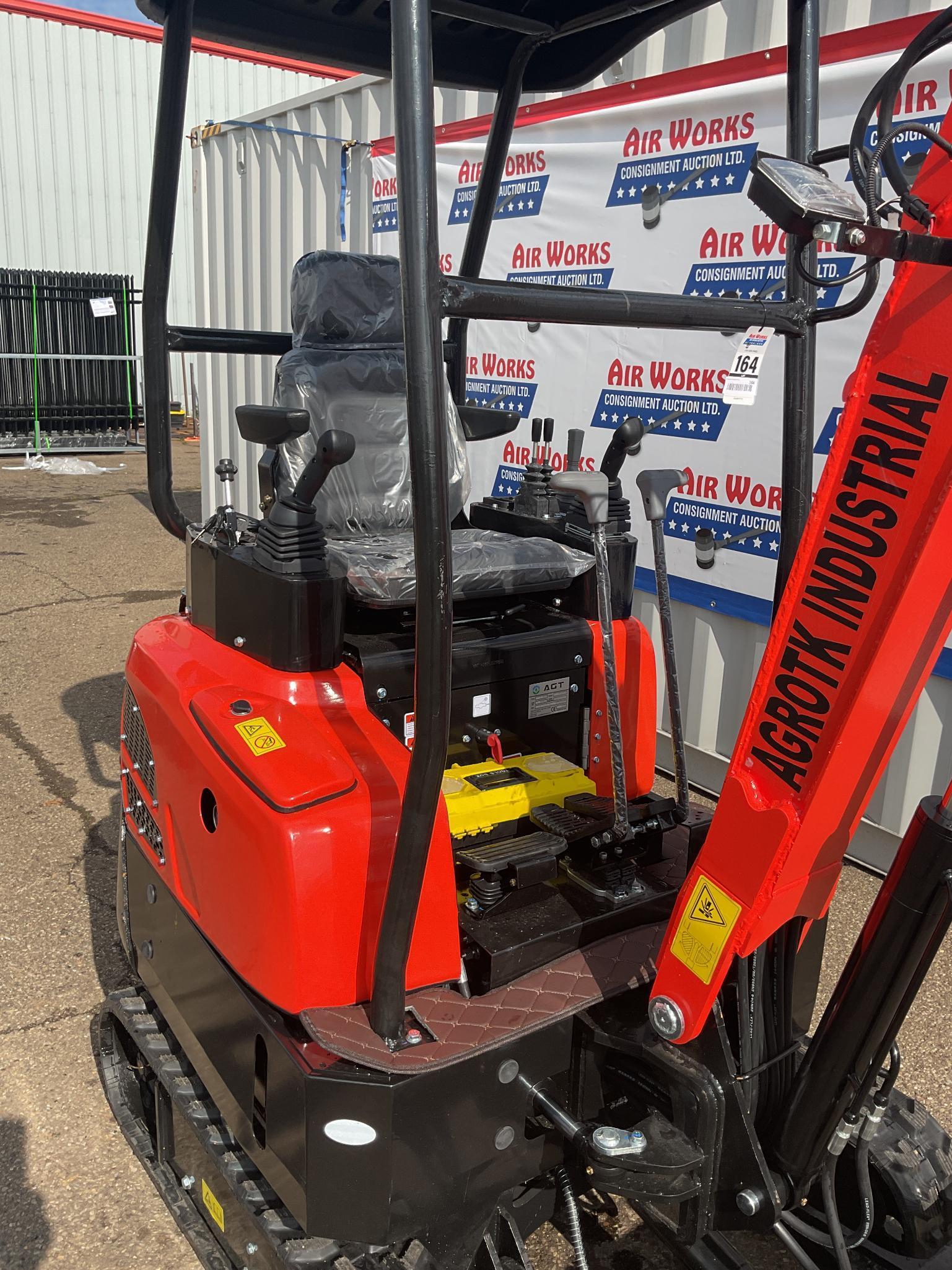 New Unused AGT Model YNT18 Mini Excavator, Yanmar Diesel Engine, Swing Boom, Manual Thumb, Aux. Hyd