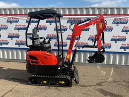 New Unused AGT Model YNT18 Mini Excavator, Yanmar Diesel Engine, Swing Boom, Manual Thumb, Aux. Hyd