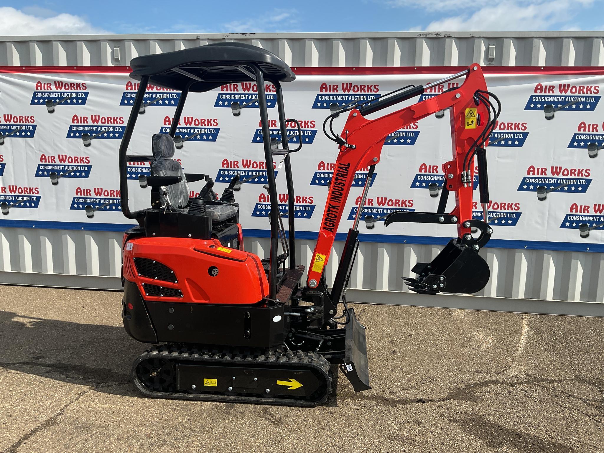 New Unused AGT Model YNT18 Mini Excavator, Yanmar Diesel Engine, Swing Boom, Manual Thumb, Aux. Hyd