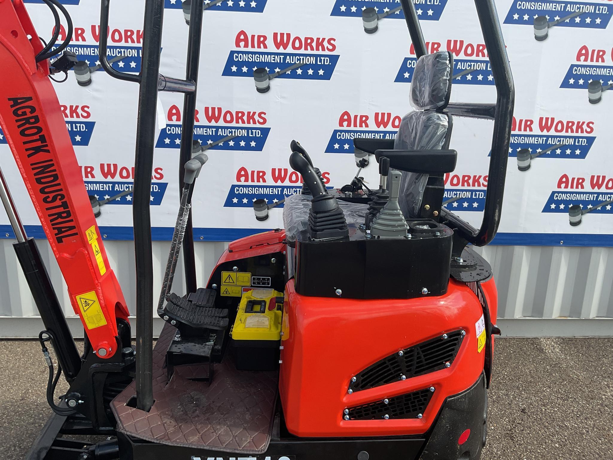 New Unused AGT Model YNT18 Mini Excavator, Yanmar Diesel Engine, Swing Boom, Manual Thumb, Aux. Hyd