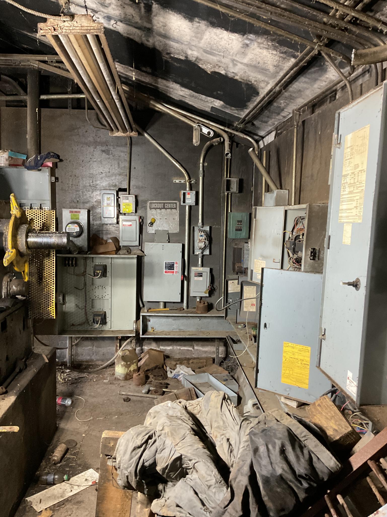 Control Panels and Breaker Boxes Mounted on 2 Walls, Located In Heuvelton, Ny.