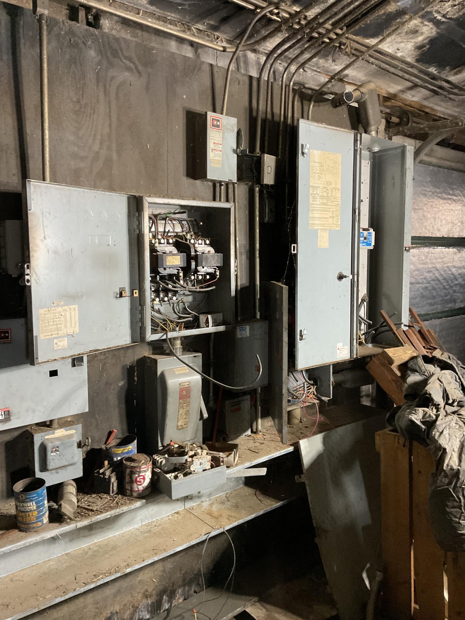 Control Panels and Breaker Boxes Mounted on 2 Walls, Located In Heuvelton, Ny.