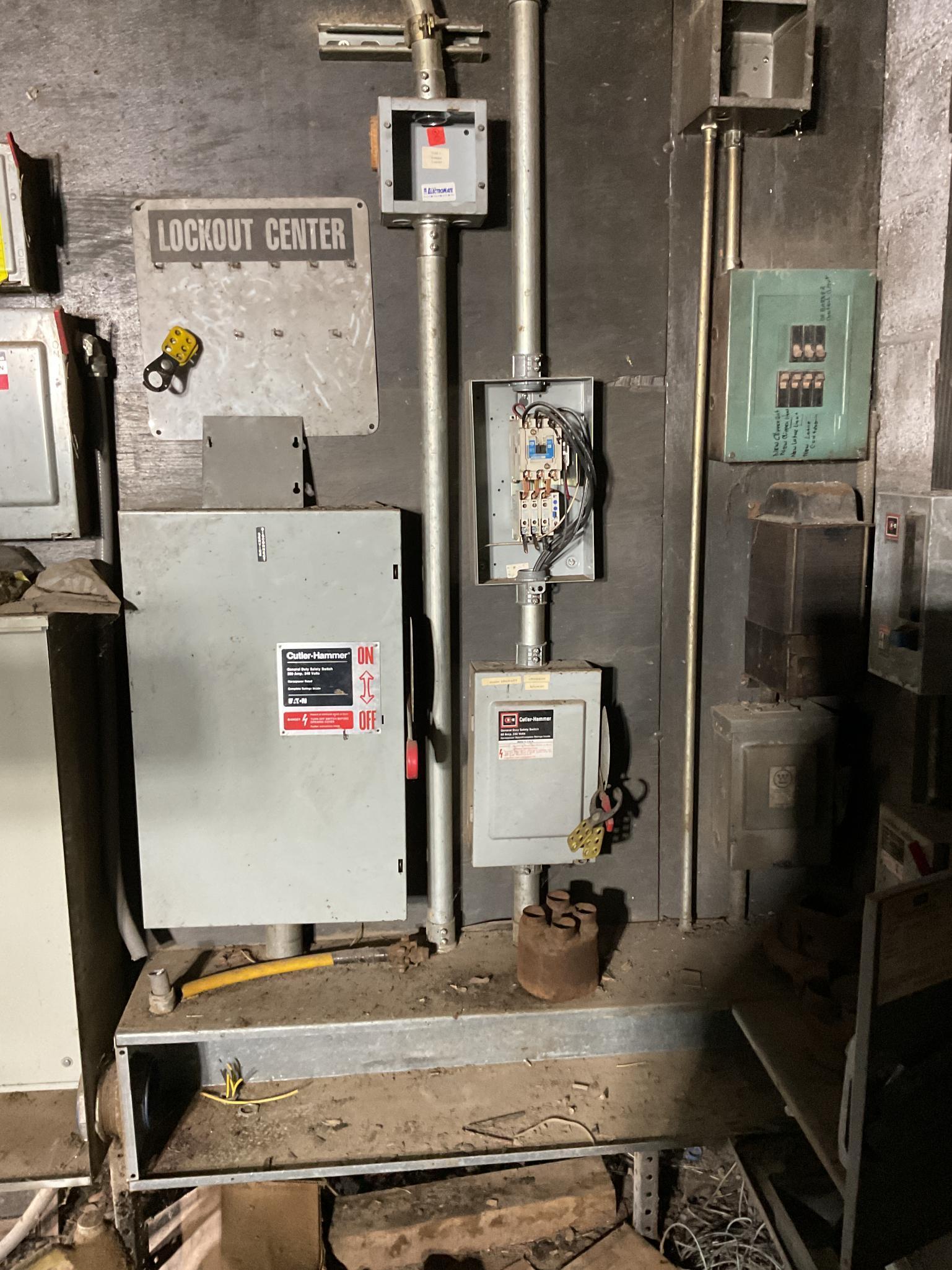 Control Panels and Breaker Boxes Mounted on 2 Walls, Located In Heuvelton, Ny.
