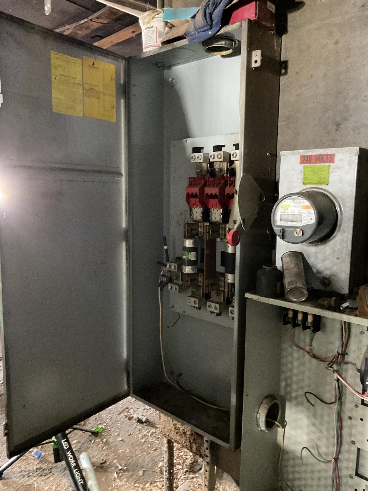 Control Panels and Breaker Boxes Mounted on 2 Walls, Located In Heuvelton, Ny.